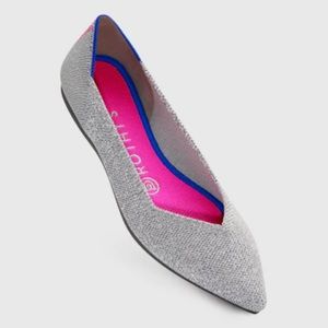 Rothy’s ‘The Point’ Flats Size 6 Iridescent Silver Gray